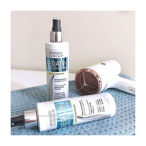Advanced Clinicals Keratin несмываемое средство для гладкости блеска волос