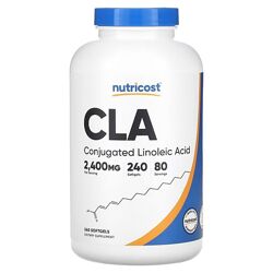 Nutricost CLA КЛК для похудения. 2400 мг, 240 капсул, 800 мг в 1 капсуле
