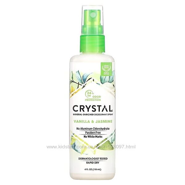 Crystal минеральный дезодорант-спрей с запахом ванили и жасмина.118 мл