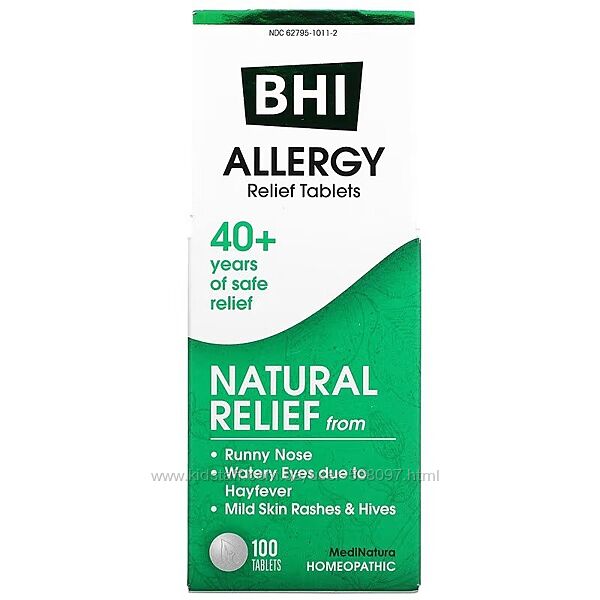 MediNatura BHI средство для облегчения аллергии. 100 таблеток