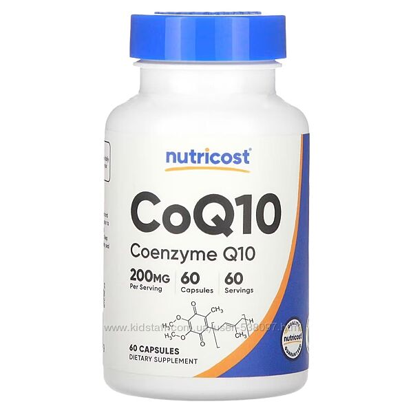 Nutricost коэнзим Q10. 100 мг, 120 капсул, 200 мг, 60 капсул