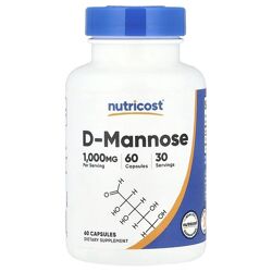 Nutricost D-манноза. 1000 мг, 60 капсул.