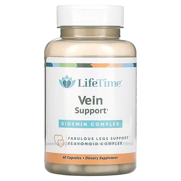LifeTime Vitamins комплекс с диосмином. Для вен, от варикоза. 60 капсул