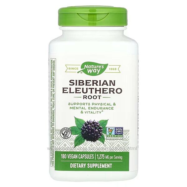 Nature&acutes Way сибирский женьшень корень. 425 мг, 180 веганских капсул
