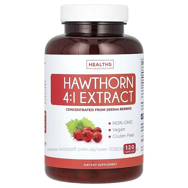 Healths Harmony Экстракт боярышника. 665 мг, 120 капсул