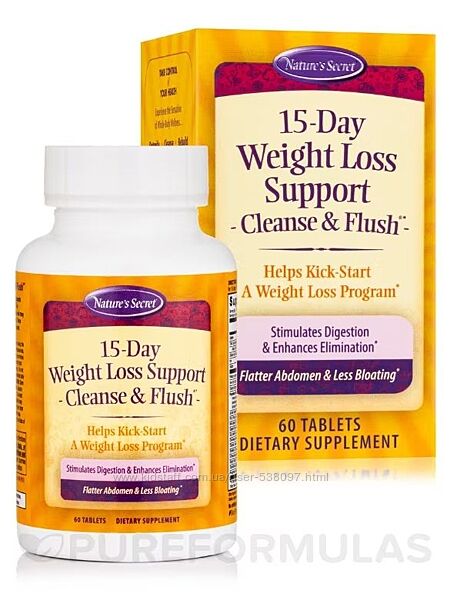 Nature´s Secret Cleanse & Flush потеря веса за 15 дней. 60 таблеток