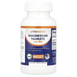 Vitamatic Таурат магния с витамином B6. 180 вегетарианских капсул