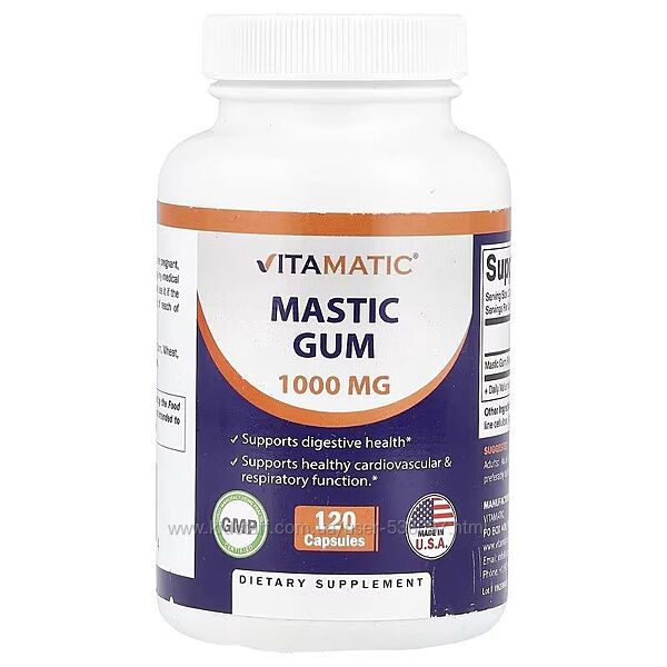 Vitamatic мастиковая смола. 1000 мг, 120 капсул