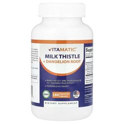 Vitamatic Расторопша  корень одуванчика. 180 вегетарианских капсул