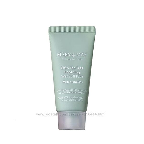 Глиняна маска для обличчя MaryMay CICA Tea Tree Soothing Wash Off Pack