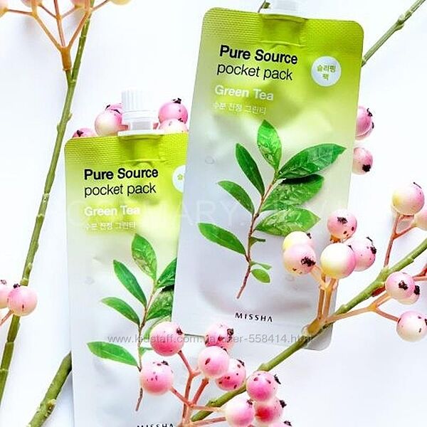 Ночная маска с зеленым чаем Missha Pure Source Pocket Pack Green Tea