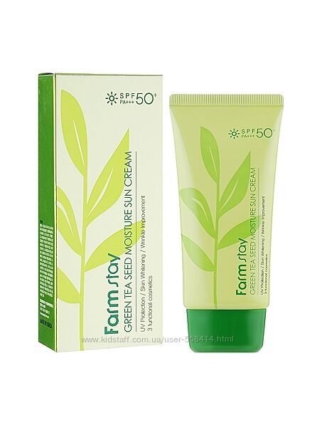 Сонцезахисний крем Farm Stay Green Tea Seed Moisture Sun Cream SPF50 PA