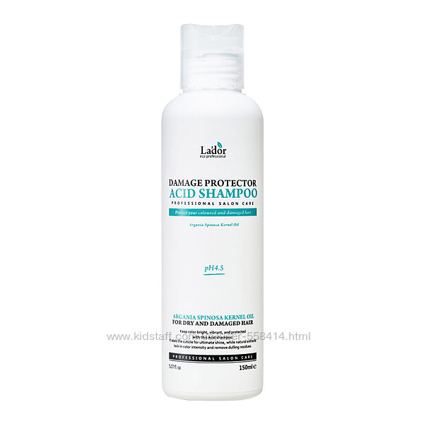 Професійний безлужний шампунь Lador Damage Protector Acid Shampoo pH 4.5