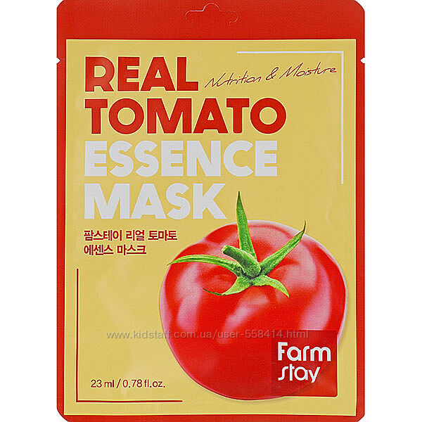 Зволожуюча маска для обличчя з томатом Farmstay Real Tomato Essence Mask
