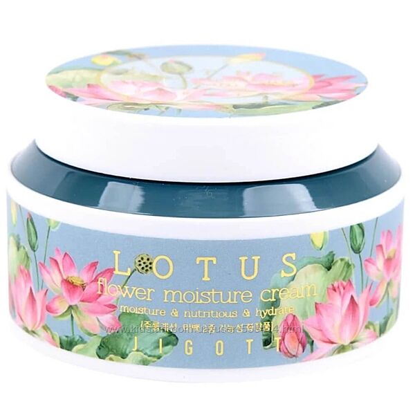 Глибоко зволожуючий крем з лотосом Jigott Lotus Flower Moisture Cream