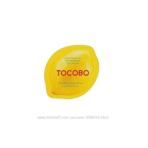 Лимонний тонер для обличчя з кислотами Tocobo AHA BHA Lemon Toner пробник