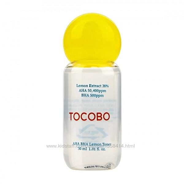 Лимонний тонер для обличчя з кислотами Tocobo AHA BHA Lemon Toner 30/150 мл