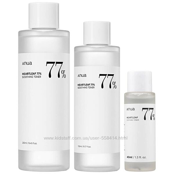 Тонер для чутливої проблемної шкіри anua heartleaf 77 soothing toner 
