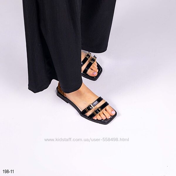 Босоніжки з натуральної шкіри з леопардовою вставкою