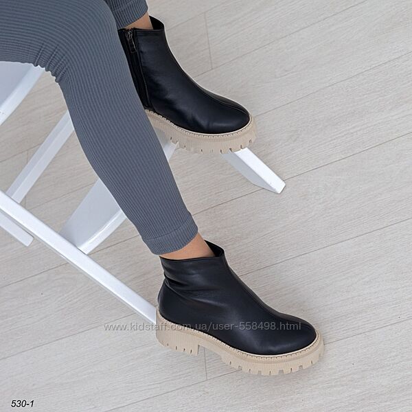 Демісезонні черевики челсі з натуральної шкіри та замші