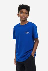 Футболка H&M Англия 158-170 см 12-14 лет для мальчика с NASA Синяя стильная