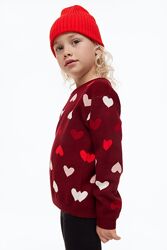 Джемпер свитер кофта H&M Англия 8-10 лет 134-140 см - с сердечками