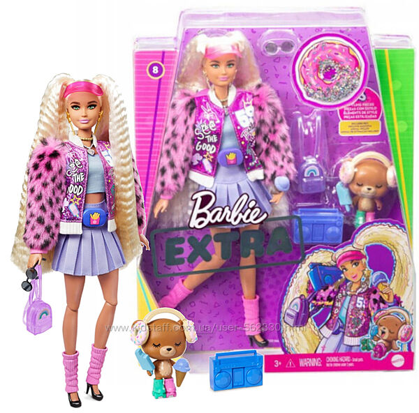 Кукла Barbie Барби Extra Экстра с двумя белокурыми хвостиками Doll8 GYJ77