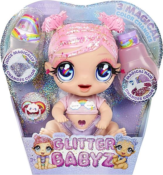 Пупс блестящая кукла Glitter Babyz Мечтательница меняет цвет оригинал