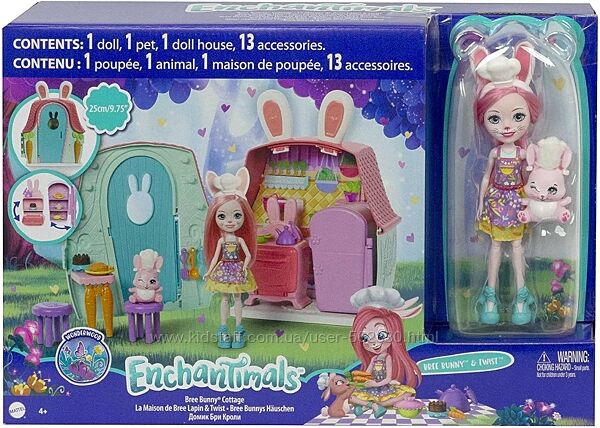 Игровой набор кукла и домик Бри Кроля кролик Энчантималс Mattel Enchantimal