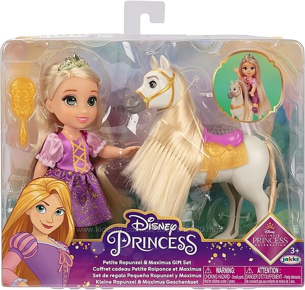 Игровой набор кукла Принцесса Рапунцель 15 см и конь Максимус Rapunzel