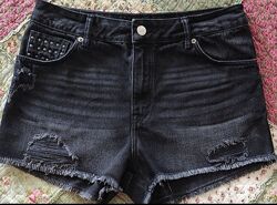 Чорні джинсові шорти Divided H&M, р.36, S, 100 котон