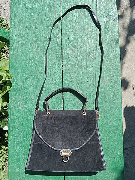 Замшева каркасна сумка ASOS кросбаді портфель. натуральна шкіра.