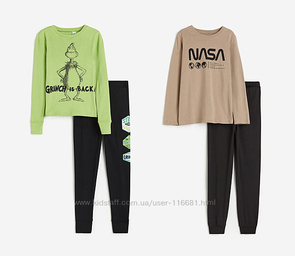 Піжама підліткова H&M пижама Nasa, Grinch 140, 146, 152, 158, 164, 170