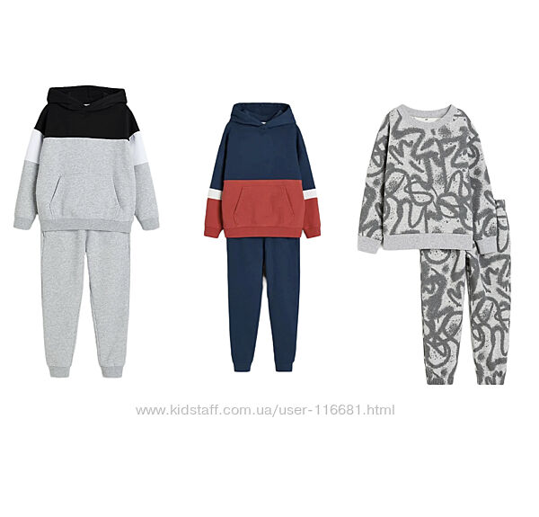 Теплий спортивний костюм H&M 6/7, 7/8, 8/9, 13/14, 14, 164, 170 спортивный