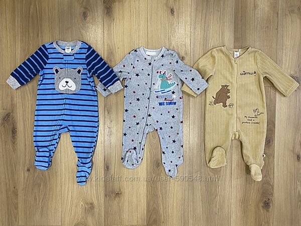 Флісові чоловічки комбінезон 0-1, 1-3, 3-6, 6-9 міс