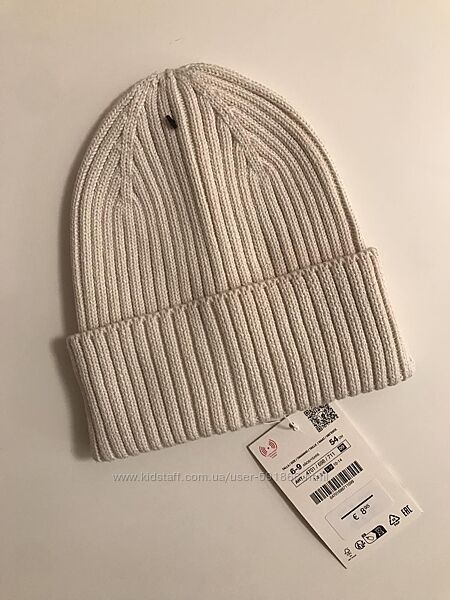 Zara, шапка біла 6-9 р. на ОГ 40-50см.
