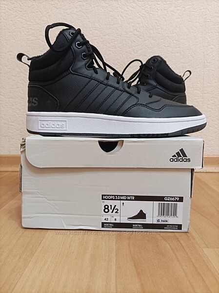 Чоловічі утеплені черевики adidas hoops 3.0 mid, розм.42 8.5 us 27.5 см.