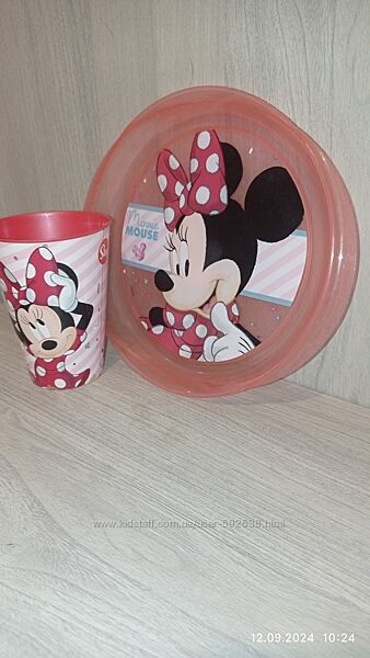 Набор посуды детской пластиковой Disney Маус 2 предмета стакан, тарелка