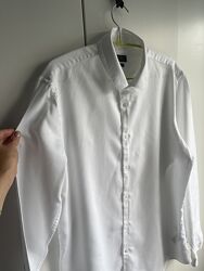 Біла текстурована сорочка рубашка на чоловіка L Zara man slim fit