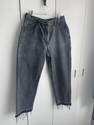 Щільні та якісні джинси бойфренди темно сірого кольору 