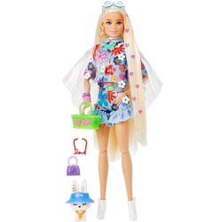 Кукла Barbie Extra Doll 12 in Floral с кроликом