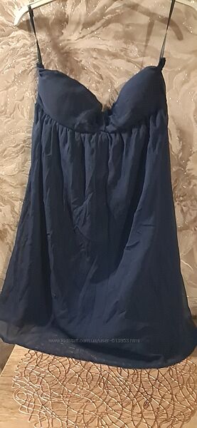 Шовкова міні сукня Vero moda темно синя