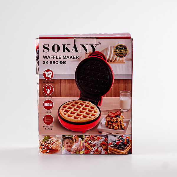 Вафельниця для товстих вафель Sokany SK-BBQ-840 з антипригарним покриттям, 