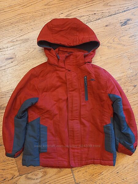 Куртка демі/зима 5-6 р для хлопчика червона з сірими вставками