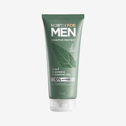 Гель 2 в 1 для гоління і вмивання для чутливої шкіри North for Men
