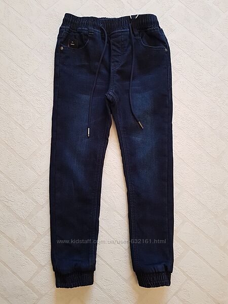 Джинсы на флисе на резинке 