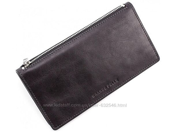 Жіночий шкіряний гаманець із зовнішньою блискавкою Grande Pelle 
