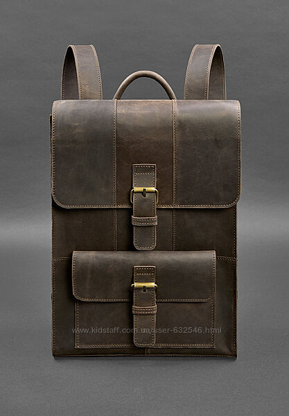 Шкіряний рюкзак темно-коричневий вінтажний