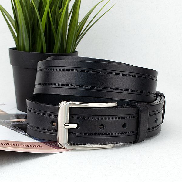 Чоловічий ремінь шкіряний SF 140 см під штани класичний