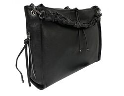 Чорна шкіряна жіноча сумочка через плече Tony Perotti 